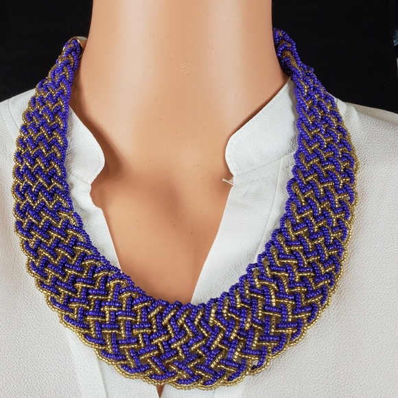 Handmade Jewelry - Kenyan Handmade Glass Maasaii Beads Necklace